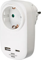 Brennenstuhl Steckdosenadapter mit USB-Charger Power weiß