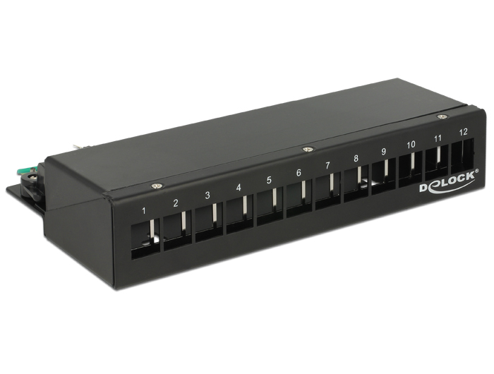 Delock Keystone Desktop Patchpanel 12 Port Metall