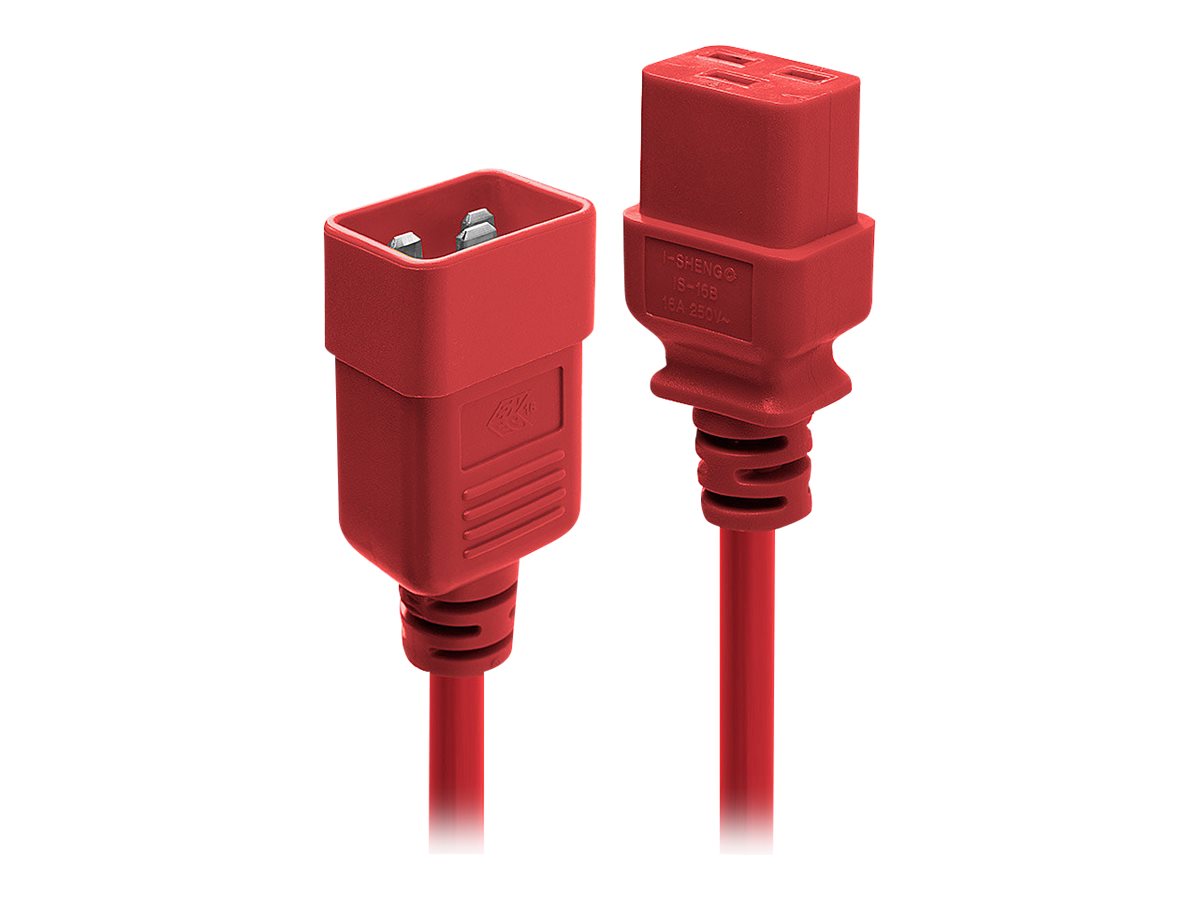 Lindy 30124 Stromkabel Rot 2 m C19-Koppler C20-Koppler