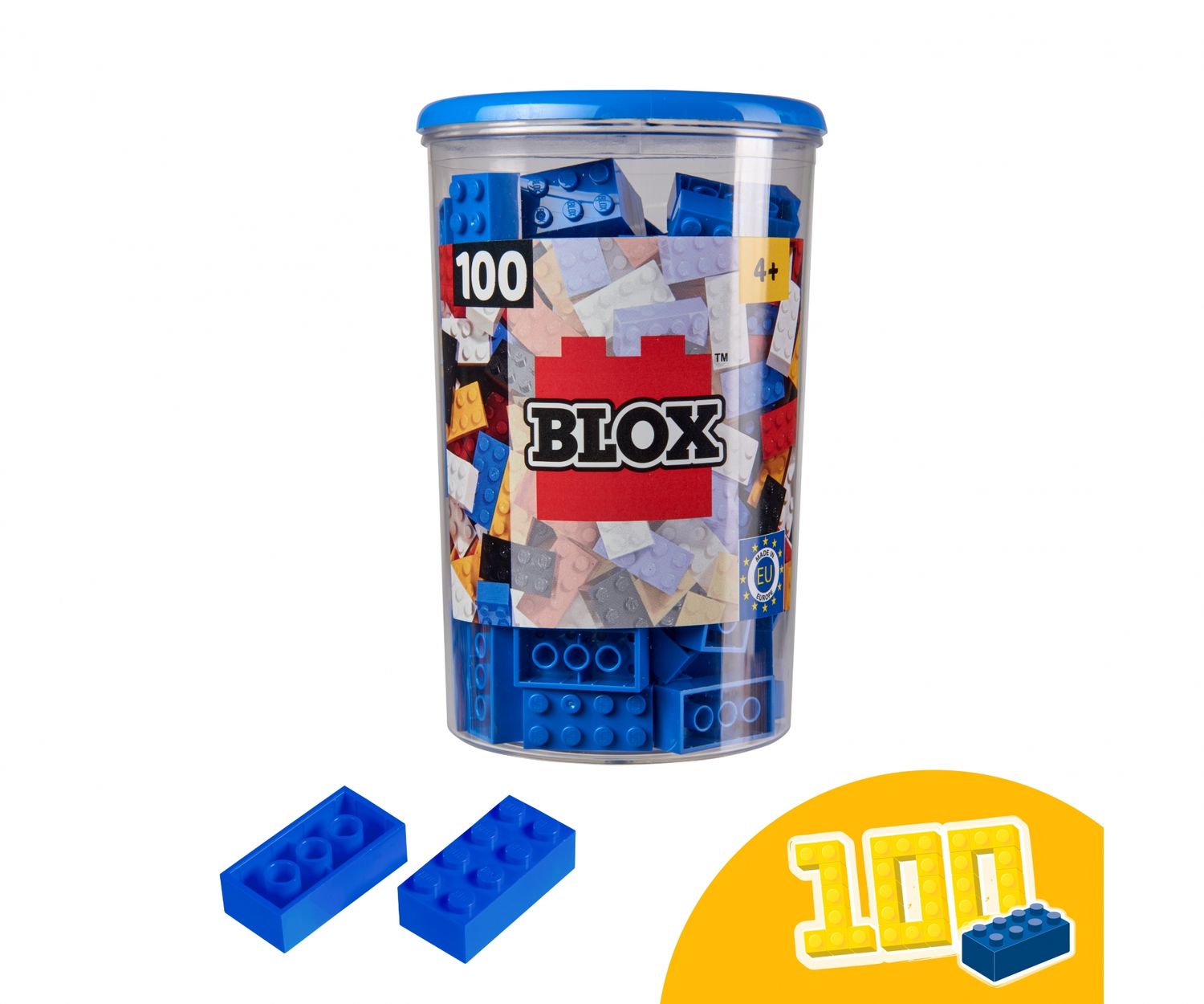 Simba 104118906 - Blox 100 blaue 8er Steine in Dose (Androni)