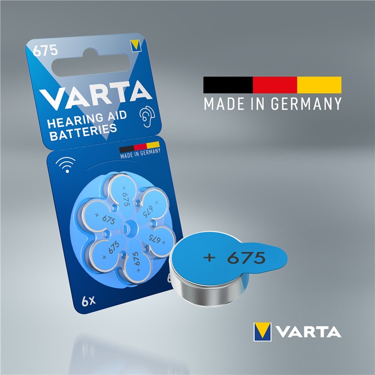 1x6 Varta Hearing Aid Batter.675 Hörgeräte Batterien  24600101416