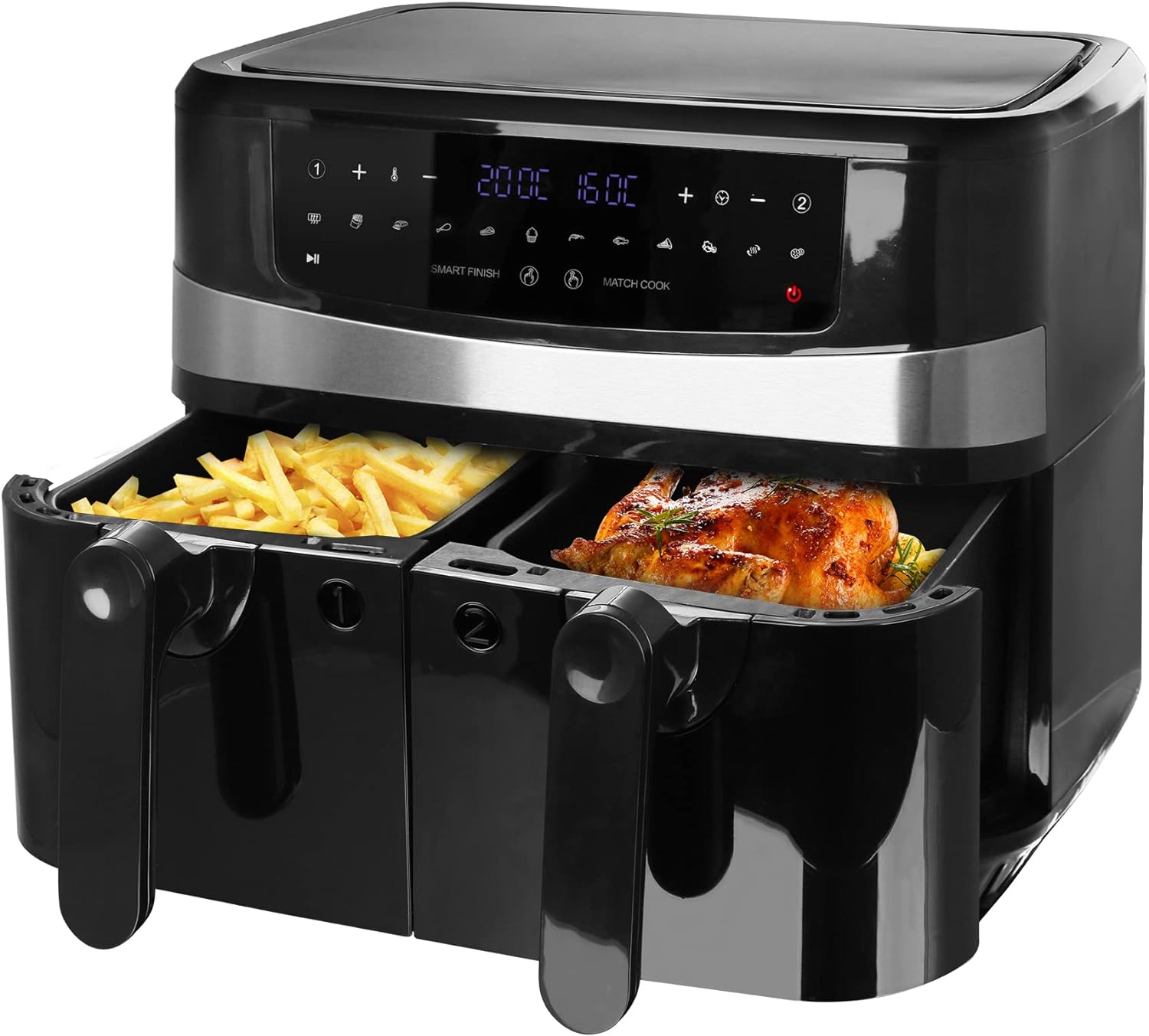 Emerio Heißluftfritteuse, Smart Fryer, 4,5+4,5L, Cool touch Emerio Heißluftfritteuse, Smart Fryer, 4,5+4,5L, Cool touch