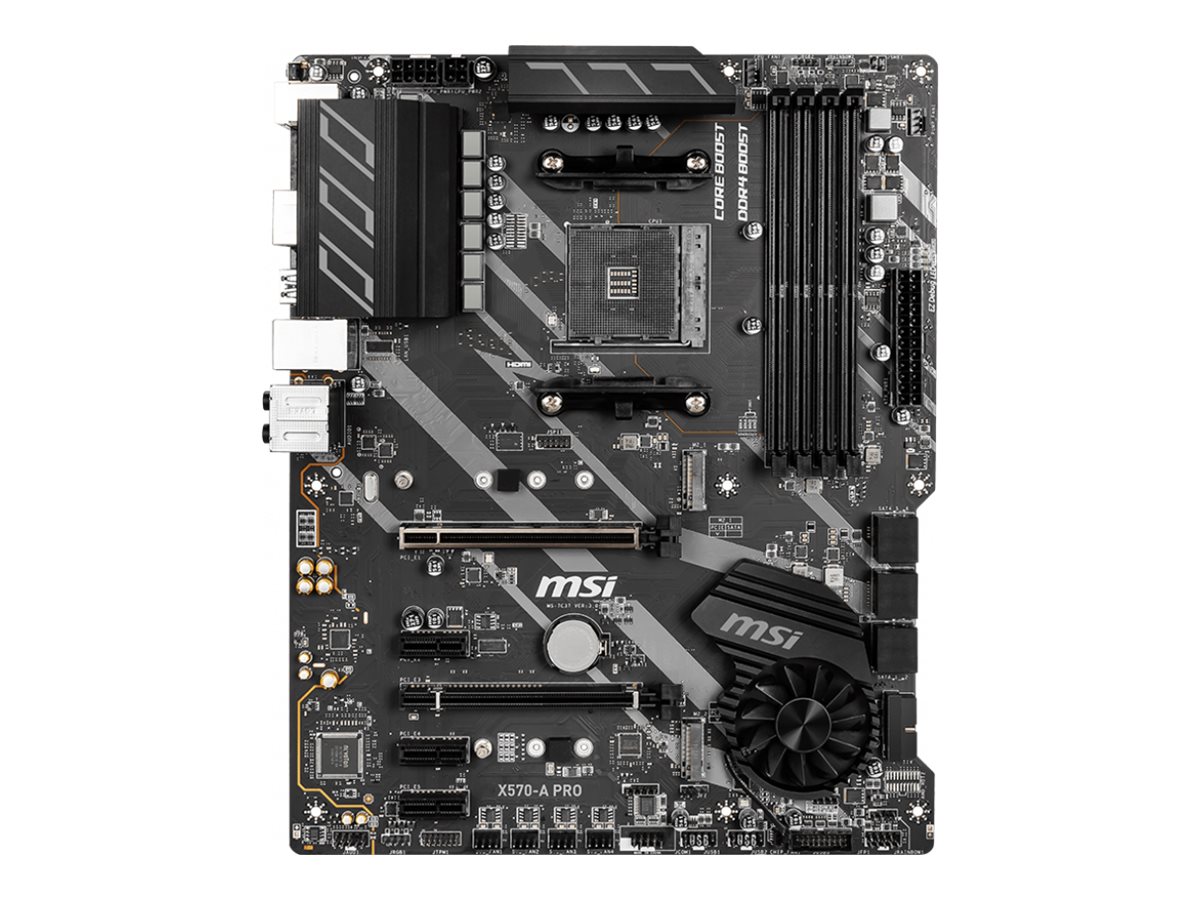 MSI X570-A PRO - Motherboard - ATX - Socket AM4 - AMD X570 Chipsatz - USB-C Gen2, USB 3.2 Gen 1, USB 3.2 Gen 2 - Gigabit LAN - Onboard-Grafik (CPU erforderlich)