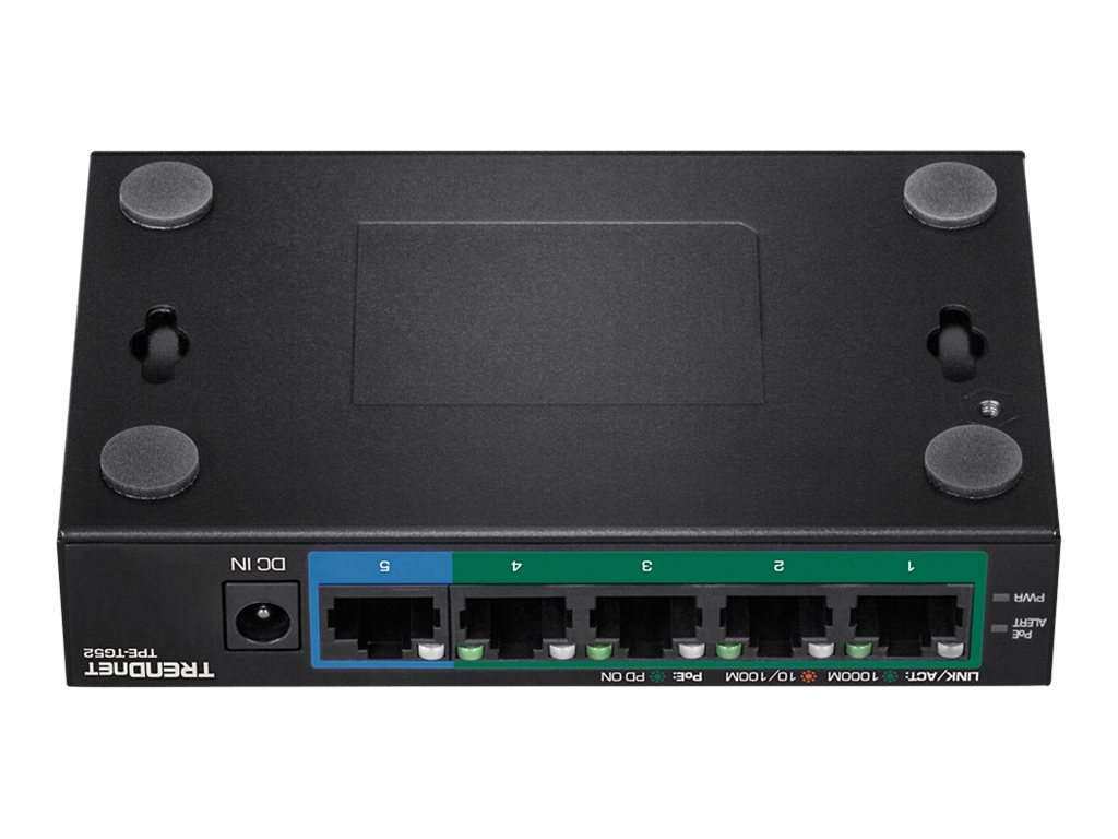 Trendnet TPE-TG52 Netzwerk-Switch Unmanaged Gigabit Ethernet (10/100/1000) Power over Ethernet (PoE) Schwarz