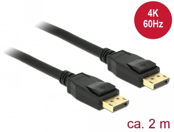 Delock Kabel Displayport 1.2 Stecker > Displayport Stecker 4K 2 m