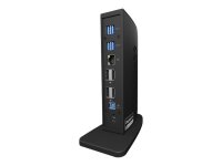 ICY BOX IB-DK2252AC, 12 in 1 USB 3.2 Gen 1 Notebook DockingStation, USB 3.2 Gen 1 auf: 6x USB 3.2 Gen 1+2x DP™, 2x HDMI®+1x GigabitLAN + Audio + Charger