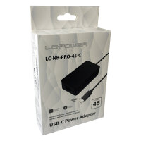 LC-Power LC-NB-PRO-45-C Netzteil & Spannungsumwandler Drinnen 45 W Schwarz