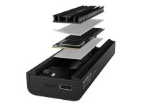 ICY BOX IB-180MC-C31, M.2 NVMe & SATA Docking, USB 3.2 Gen 2 Type-C®, Werkzeuglos, Aluminium, schwarz