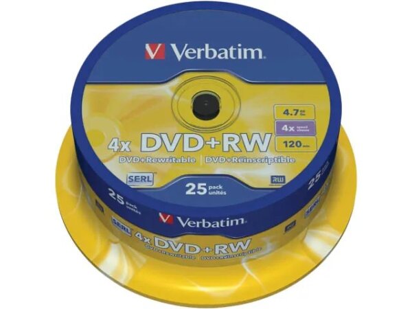 Verbatim DVD+RW Matt Silver 4,7 GB 25 Stück(e)