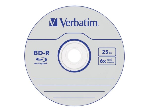 1x5 Verbatim BD-R Blu-Ray 25GB 6x Speed Datalife No-ID Jewel