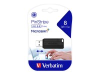 Verbatim PinStripe - USB-Stick 8 GB - Schwarz