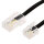 helos Anschlusskabel RJ45/RJ11 (8P4C/6P4C) 4-adrig 3 m, schwarz, lose