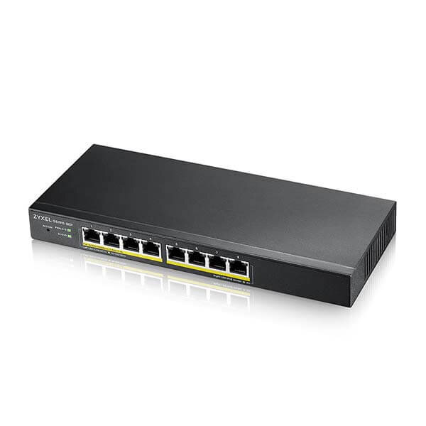 Zyxel GS1915-8EP 8-Port GbE PoE+, 60 Watt 802.3at, Smart Switch