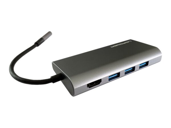 LC-Power LC-HUB-C-MULTI-5 laptop-dockingstation & portreplikator Kabelgebunden USB 3.2 Gen 1 (3.1 Gen 1) Type-C Anthrazit, Schwarz