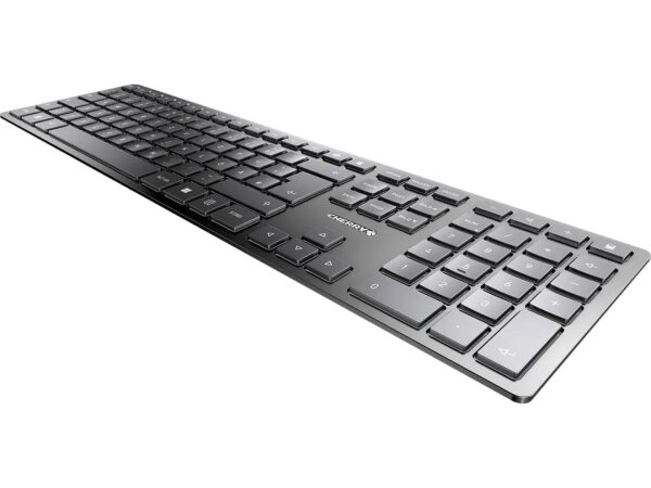 CHERRY KW 9100 SLIM Tastatur Universal RF Wireless + Bluetooth QWERTZ Deutsch Schwarz