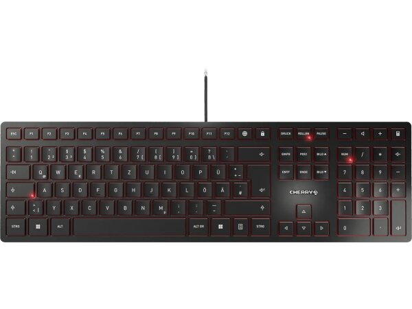 CHERRY KC 6000 SLIM Kabelgebundene Tastatur, Schwarz, USB (QWERTZ - DE)