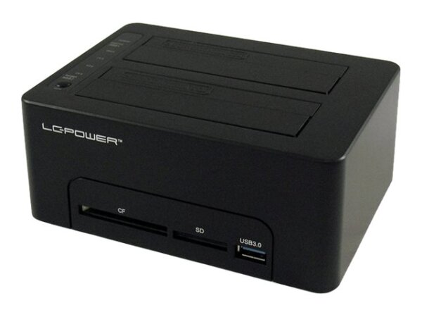 LC-Power LC-DOCK-U3-CR Speicherlaufwerk-Docking-Station USB 3.2 Gen 1 (3.1 Gen 1) Type-A Schwarz