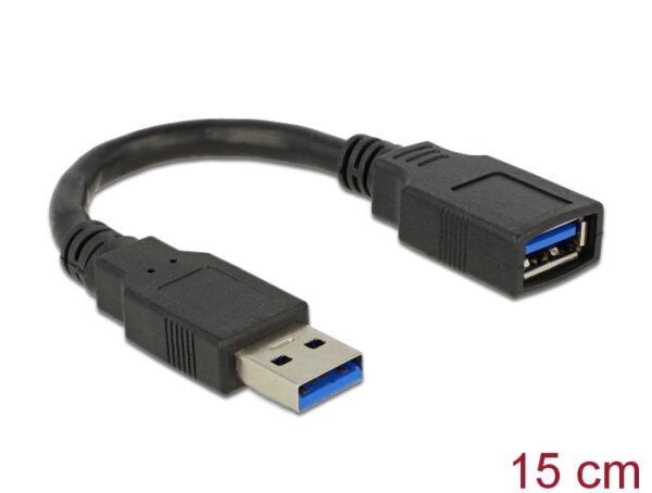 Delock Verlängerungskabel USB 3.0 A-A 15 cm Stecker / Buchse