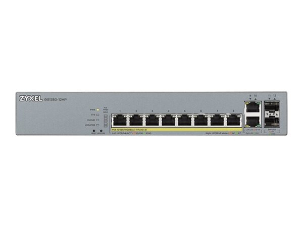 Zyxel GS1350-12HP-EU0101F Netzwerk-Switch Managed L2 Gigabit Ethernet (10/100/1000) Power over Ethernet (PoE) Grau