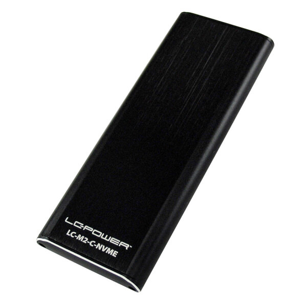 LC-Power LC-M2-C-NVME Speicherlaufwerksgehäuse SSD-Gehäuse Schwarz M.2