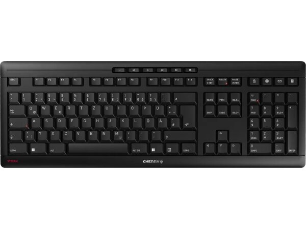 CHERRY Stream Wireless Tastatur Universal RF kabellos + USB QWERTZ Deutsch Schwarz