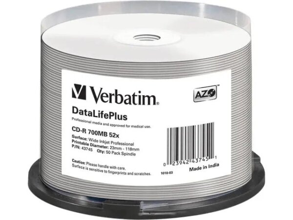 Verbatim CD-R 52x DataLifePlus 700 MB 50 Stück(e)