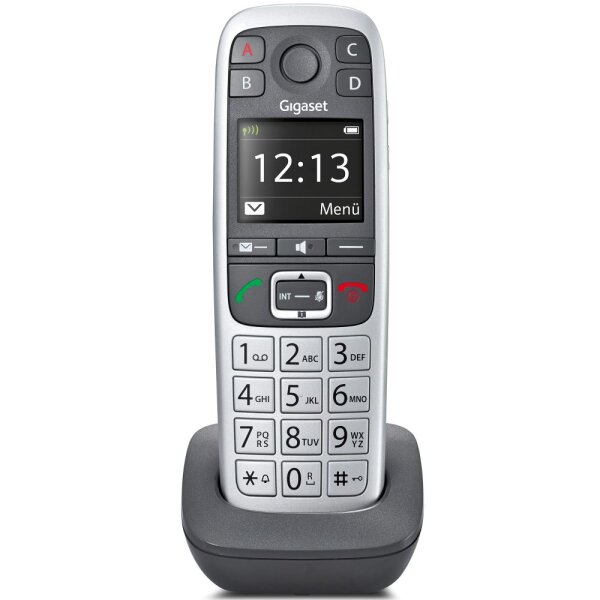 Gigaset E560HX Großtasten Mobilteil mit Ladeschale - platin