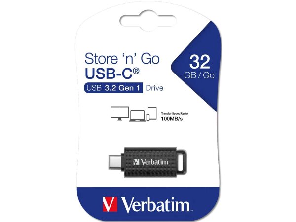 Verbatim Store n Go USB-Stick 32 GB USB Typ-C 3.2 Gen 1 (3.1 Gen 1) Schwarz