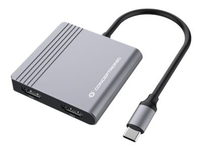 Conceptronic DONN13G laptop-dockingstation & portreplikator Kabelgebunden USB 3.2 Gen 1 (3.1 Gen 1) Type-C Grau