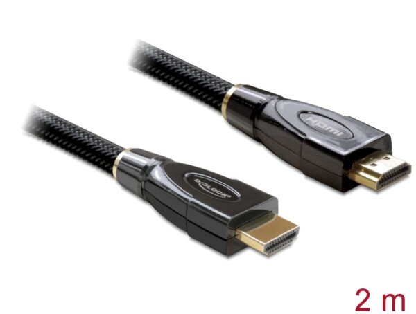 Delock Kabel HDMI A Stecker > HDMI A Stecker gerade / gerade 2 m Premium