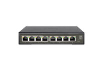 LevelOne Hilbert 8-Port Gigabit PoE Smart Lite Switch, 802.3at/af PoE, 8 PoE Ausgänge, 112.8W PoE-Leistungsbudget