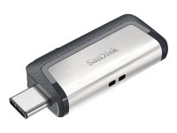 SanDisk Ultra Dual Drive USB Type-C USB-Stick 64 GB USB Type-A / USB Type-C 3.2 Gen 1 (3.1 Gen 1) Schwarz, Silber