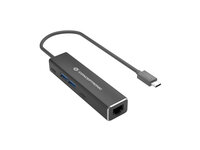 Conceptronic ABBY13B Gigabit Ethernet USB 3.2 Gen 1 Adapter mit USB-Hub, GbE, USB-A x 2, USB-C x 2