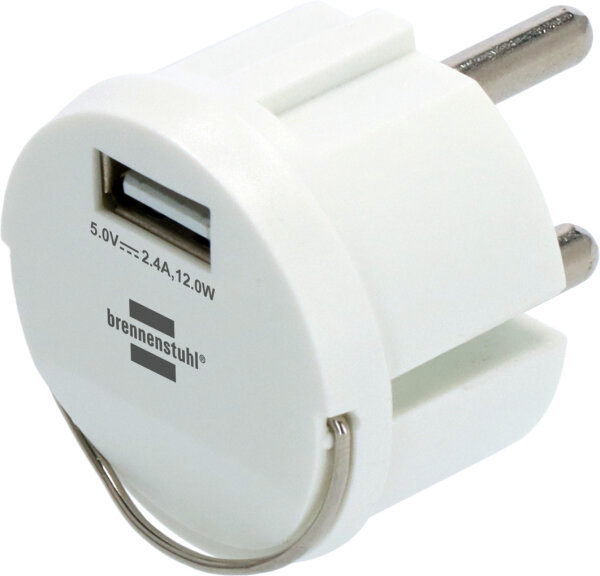 Brennenstuhl USB-A Steckdosenadapter, USB-A Ladebuchse 2,4 A, max. 12,0 W, weiß