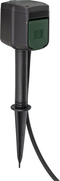 Brennenstuhl Connect WIFI Gartensteckdose mit Erdspieß und Montageplatte, 10 m