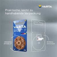 1x6 Varta Hearing Aid Batter.312 Hörgeräte Batterien  24607101416