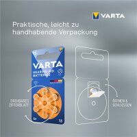 1x6 Varta Hearing Aid Batter. 13 Hörgeräte Batterien  24606101416