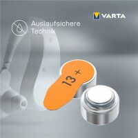 1x6 Varta Hearing Aid Batter. 13 Hörgeräte Batterien  24606101416