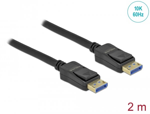 Delock DisplayPort Kabel 10K 60 Hz 54 Gbps Kunststoffgehäuse 2 m