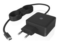 ICY BOX IB-PS111-PD, Netzteil für Power Delivery 65 W, integriertes Type-C® Kabel, 1,5 m Kabel, schwarz