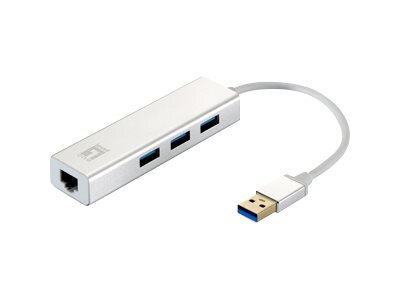 LevelOne USB-0503 Gigabit USB Netzwerkadapter mit USB Hub
