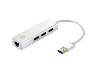 LevelOne USB-0503 Gigabit USB Netzwerkadapter mit USB Hub