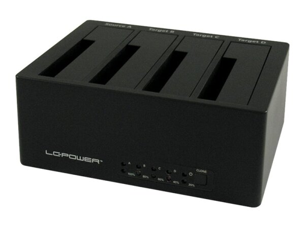 LC-Power LC-DOCK-U3-4B Speicherlaufwerk-Docking-Station USB 3.2 Gen 1 (3.1 Gen 1) Type-A Schwarz