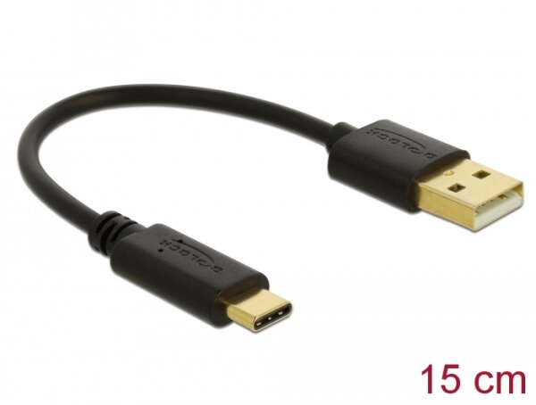 Delock USB Ladekabel Typ-A zu USB Type-C™ 15 cm