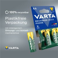 VARTA Akku Mignon AA 1600mAh NiMH Recharge Accu Phone (2er Pack)