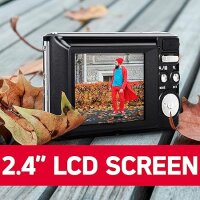 AGFA Photo Realishot DC5200 - Kompaktes Digitalkamera, 21MP, 2,4” LCD-Bildschirm, 8X Digitalzoom, HD 720p Video, Lithiumbatterie, SD-Karten, Szenenmodi - Schwarz