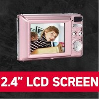 AGFA Photo Realishot DC5200 - Kompaktes Digitalkamera, 21MP, 2,4” LCD-Bildschirm, 8X Digitalzoom, HD 720p Video, Lithiumbatterie, SD-Karten, Szenenmodi - Rosa