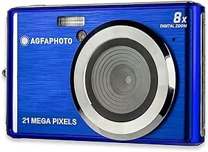 AGFA Photo Realishot DC5200 - Kompaktes Digitalkamera, 21MP, 2,4” LCD-Bildschirm, 8X Digitalzoom, HD 720p Video, Lithiumbatterie, SD-Karten, Szenenmodi - Blau