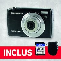 AGFA Photo Realishot DC8200 - Kompaktkamera, 18MP, Full HD Video, 2,7 LCD-Bildschirm, 8-facher optischer Zoom, Lithium-Batterie und 16GB SD-Karte - Schwarz