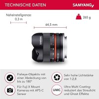 Samyang MF 2,8/8 Fish-Eye II APS-C Fuji X